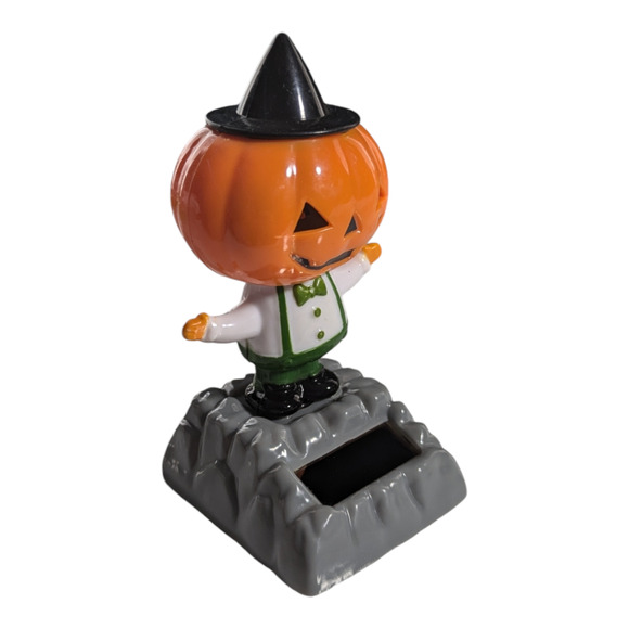 Halloween dancing solar figurine bobbleheads pumpkin guy Tested - Picture 4 of 5